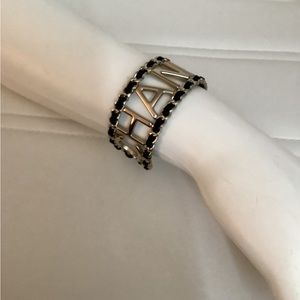 Authentic Chanel Vintage Allure Gold & Lambskin Chain Bracelet